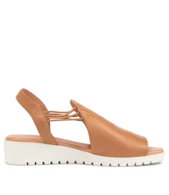 Marliss Dark Tan Leather Sandals Ws