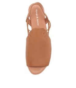 Marliss Dark Tan Leather Sandals Ws
