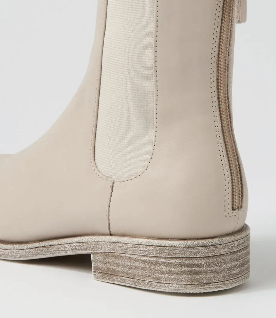 Martela Almond Leather Chelsea Boots