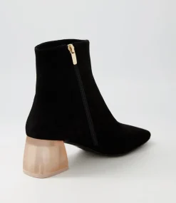 Marzia Black Nude Suede Ankle Boots