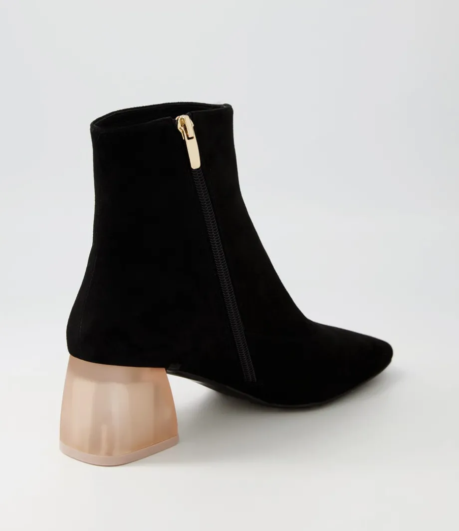 Marzia Black Nude Suede Ankle Boots