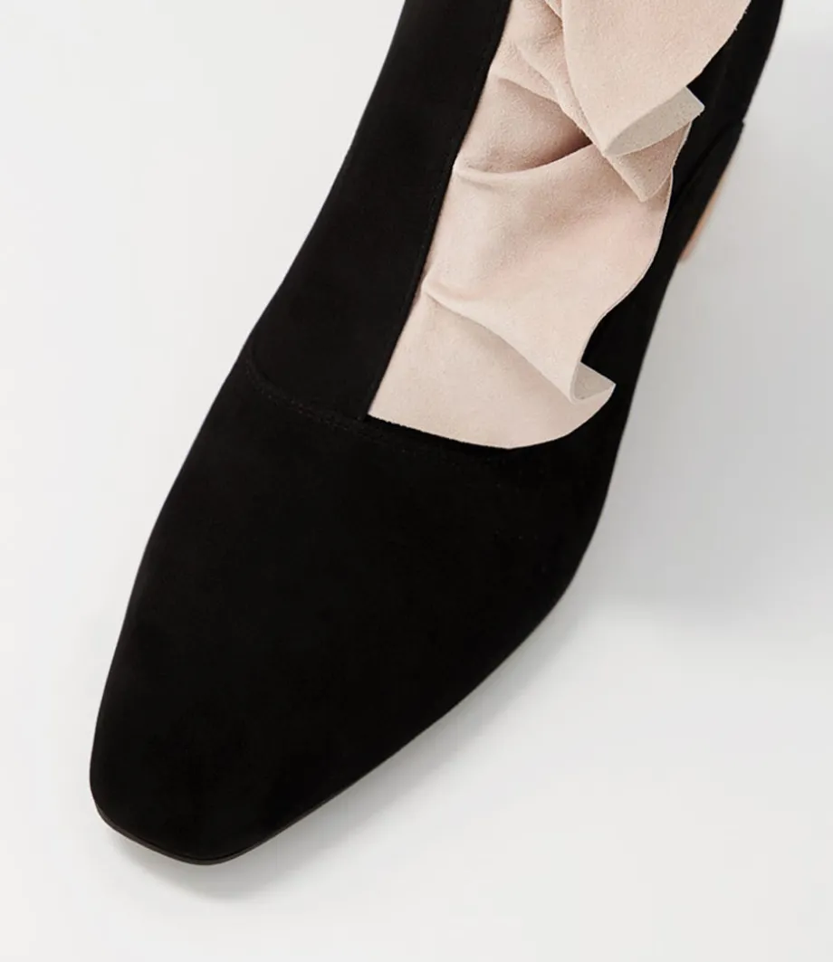 Marzia Black Nude Suede Ankle Boots
