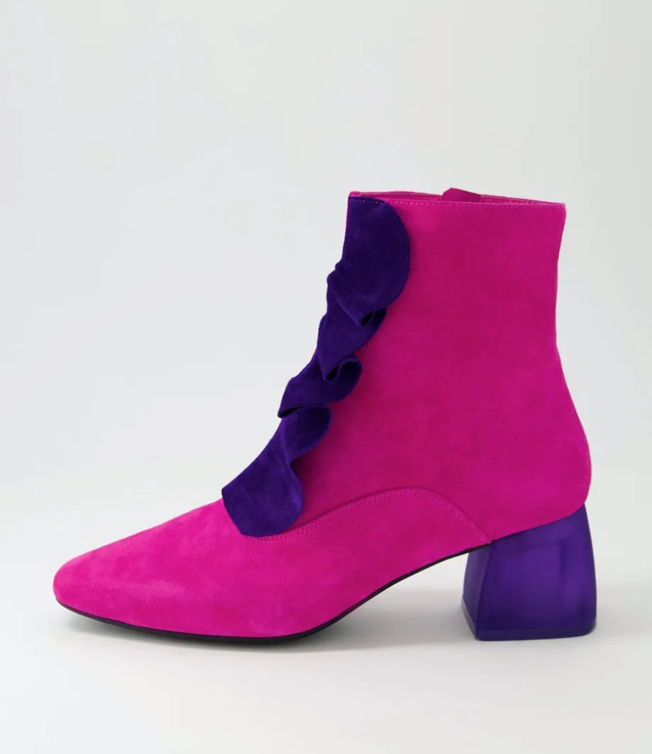 Marzia Fuchsia Purple Suede Ankle Boots