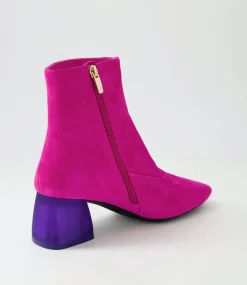 Marzia Fuchsia Purple Suede Ankle Boots