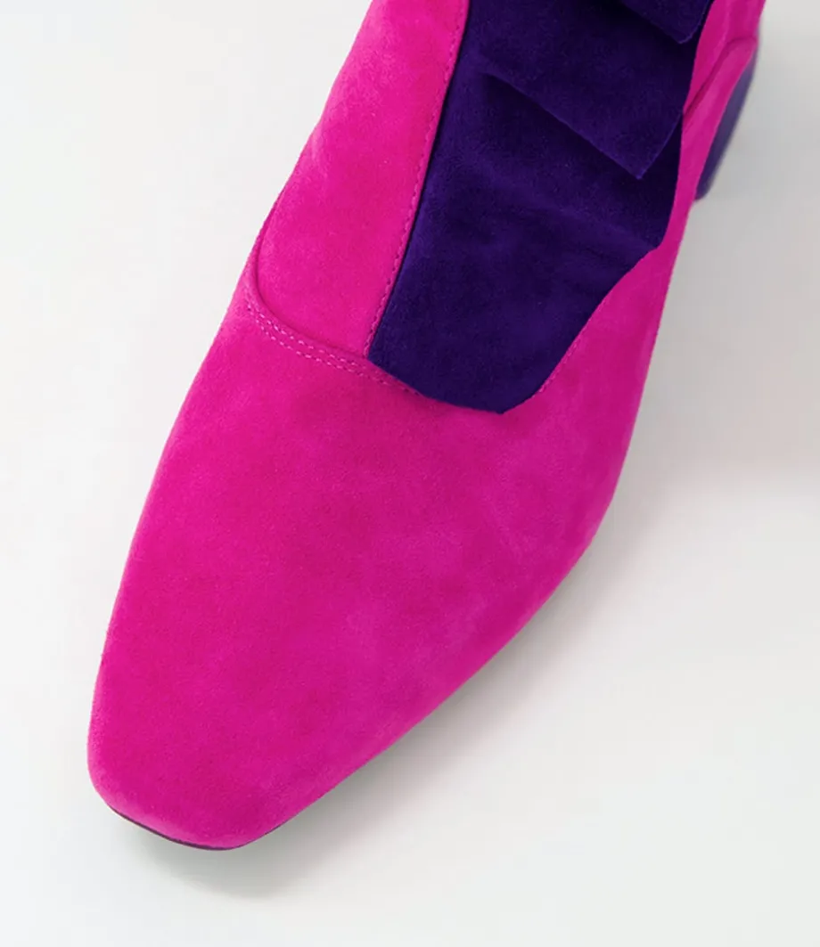 Marzia Fuchsia Purple Suede Ankle Boots