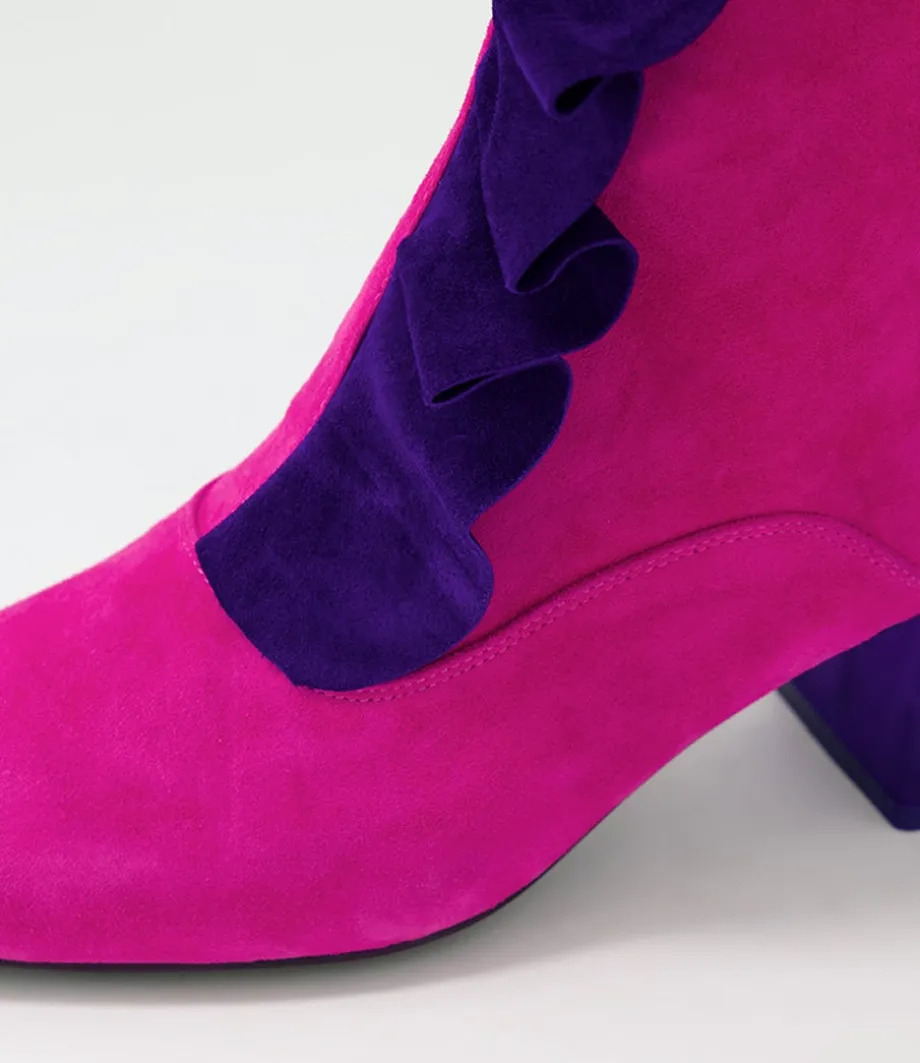 Marzia Fuchsia Purple Suede Ankle Boots