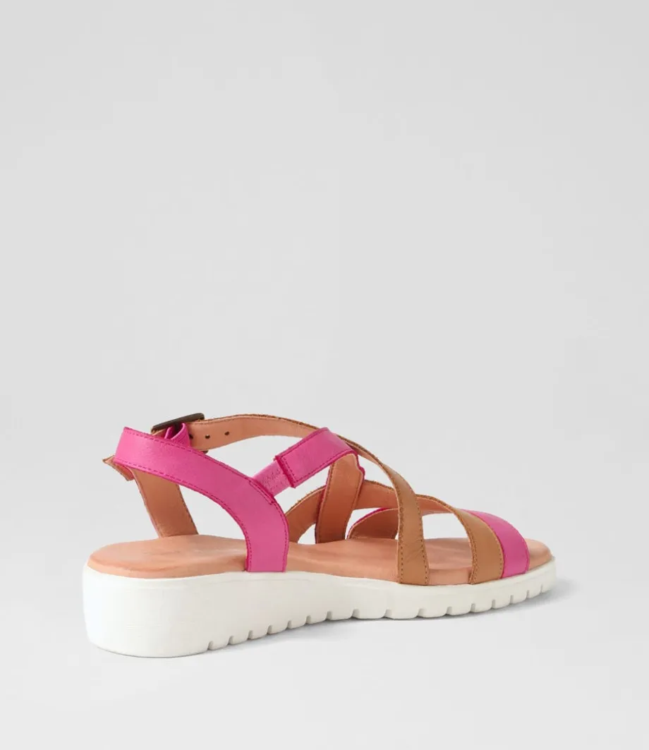 Matedy Fuchsia Dark Tan Multi Sandals