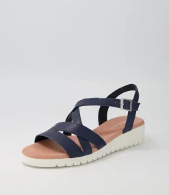 Matedy Navy Leather Sandals