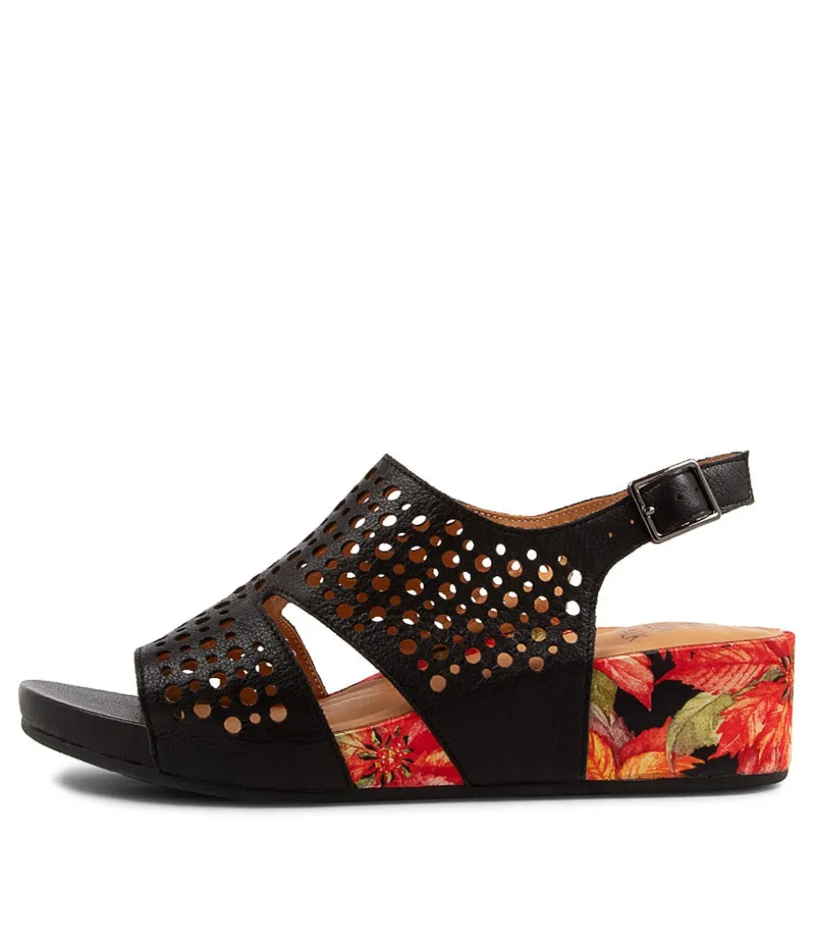 Mateen W Black Leather Sandals