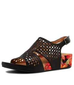 Mateen W Black Leather Sandals