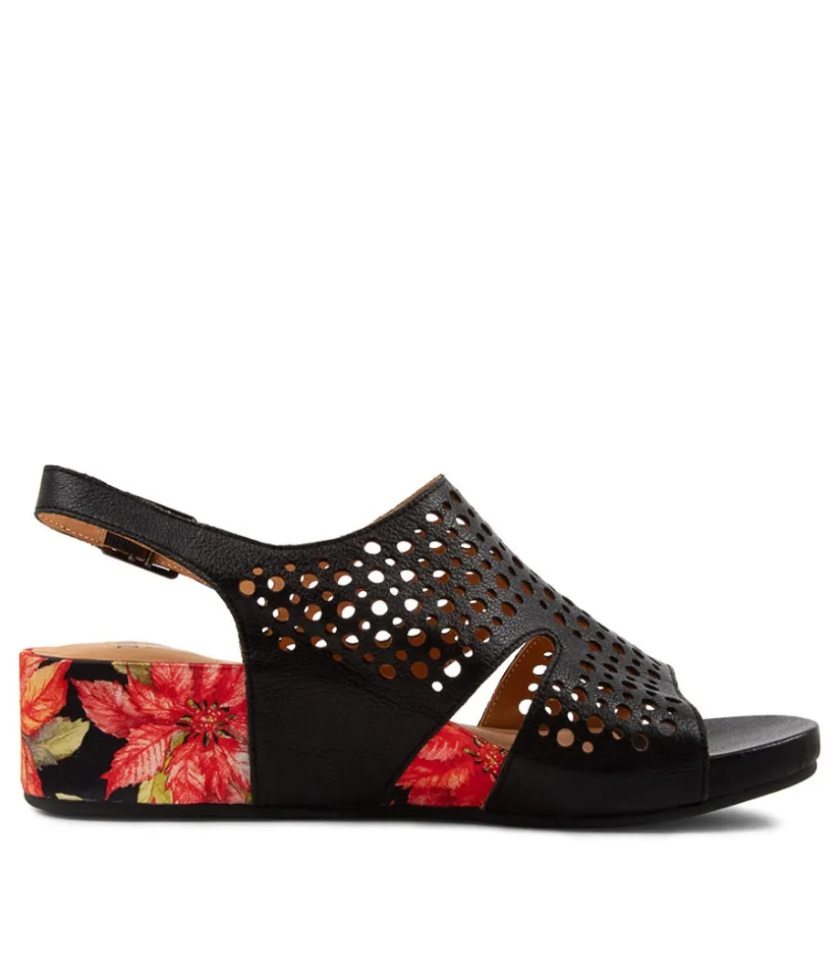 Mateen W Black Leather Sandals