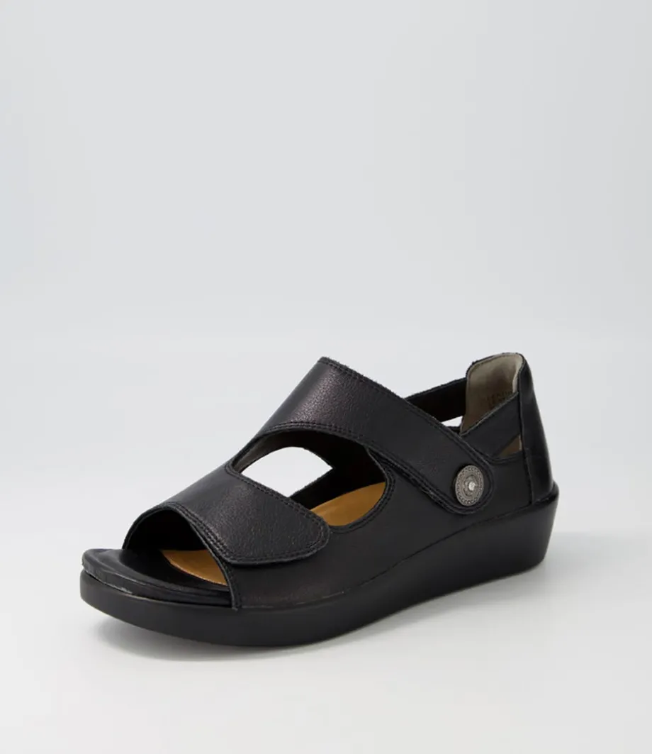 Matillda W Black Leather Sandals