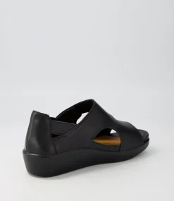 Matillda W Black Leather Sandals