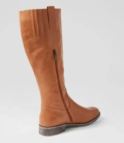 Matteat Tan Leather Knee High Boots
