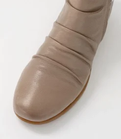 Maxie Taupe Leather Ankle Boots