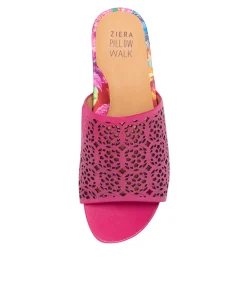 Mehmet W Fuchsia Leather Sandals