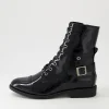 Mekhi Black Patent Leather Ankle Boots