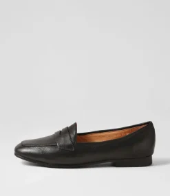 Melinato Black Leather Loafers