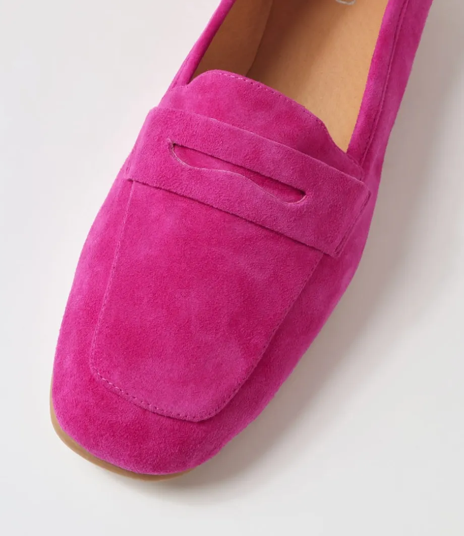 Melinato Fuchsia Suede Loafers