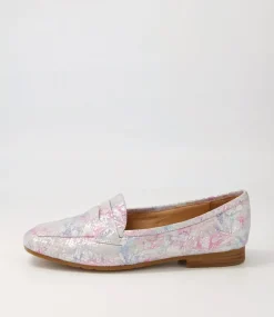 Melinato Pastel Print Leather Loafers