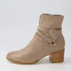 Melvine Taupe Leather Ankle Boots