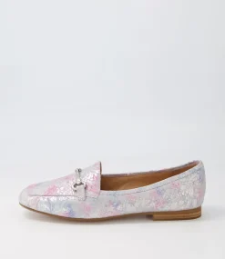 Mena Pastel Print Leather Loafers