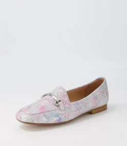 Mena Pastel Print Leather Loafers