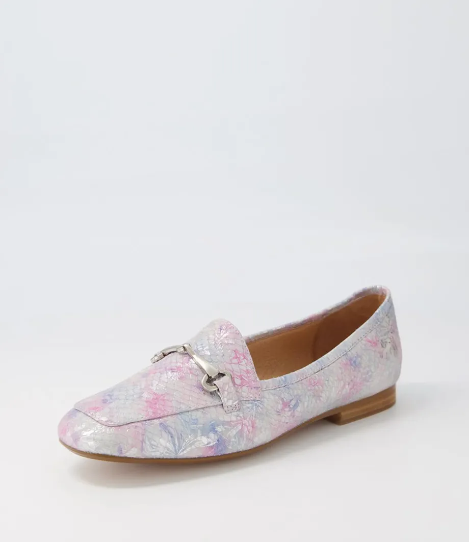 Mena Pastel Print Leather Loafers