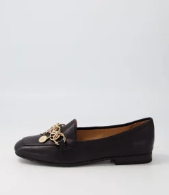 Mennat Black Leather Loafers