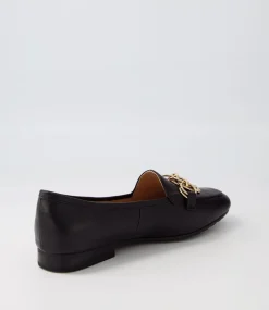 Mennat Black Leather Loafers