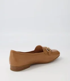 Mennat Dark Tan Leather Loafers