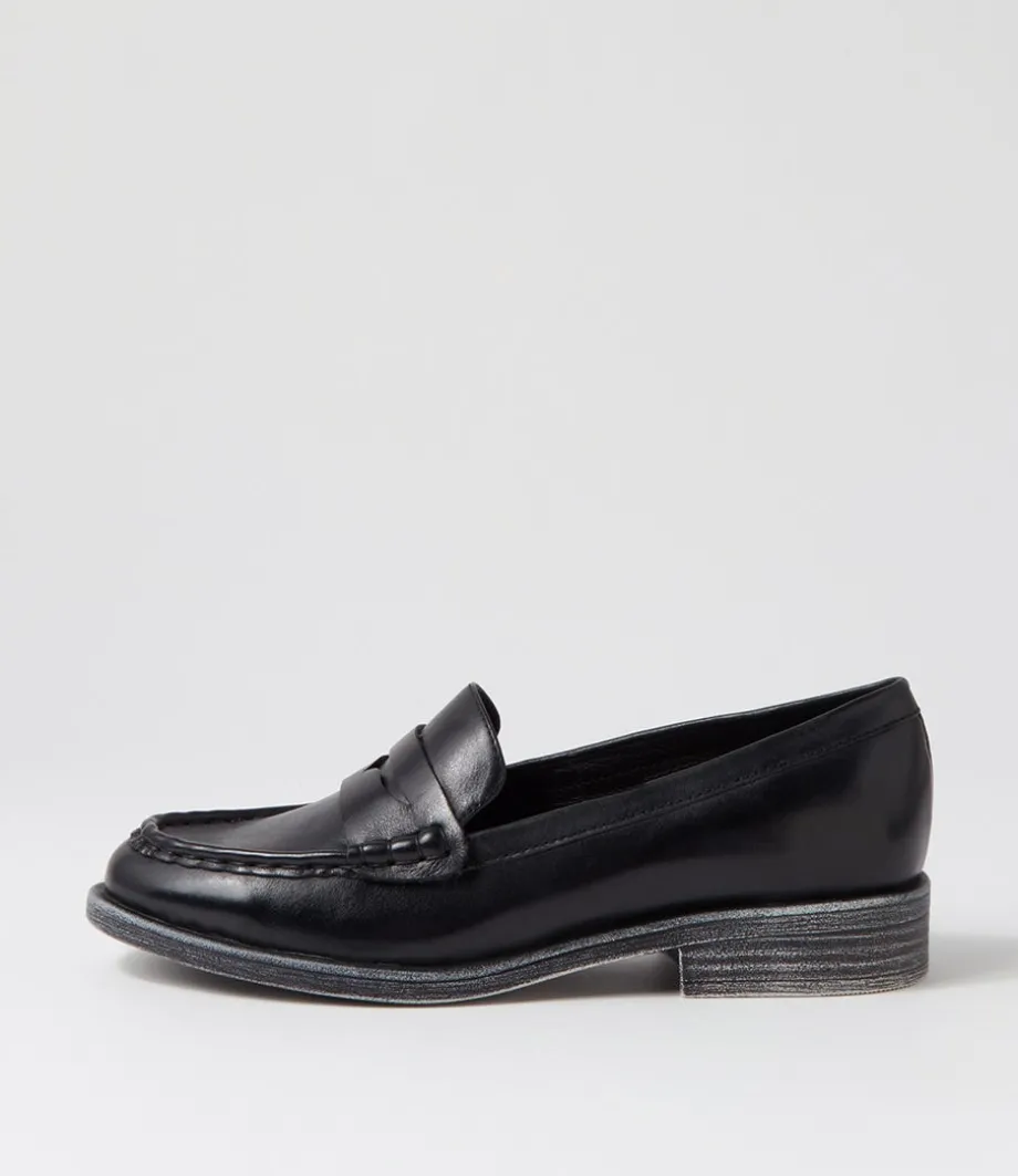 Messina Black Leather Loafers