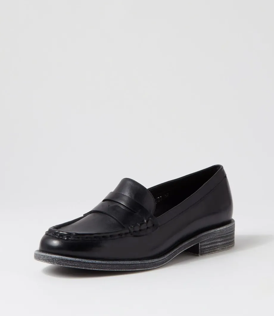 Messina Black Leather Loafers
