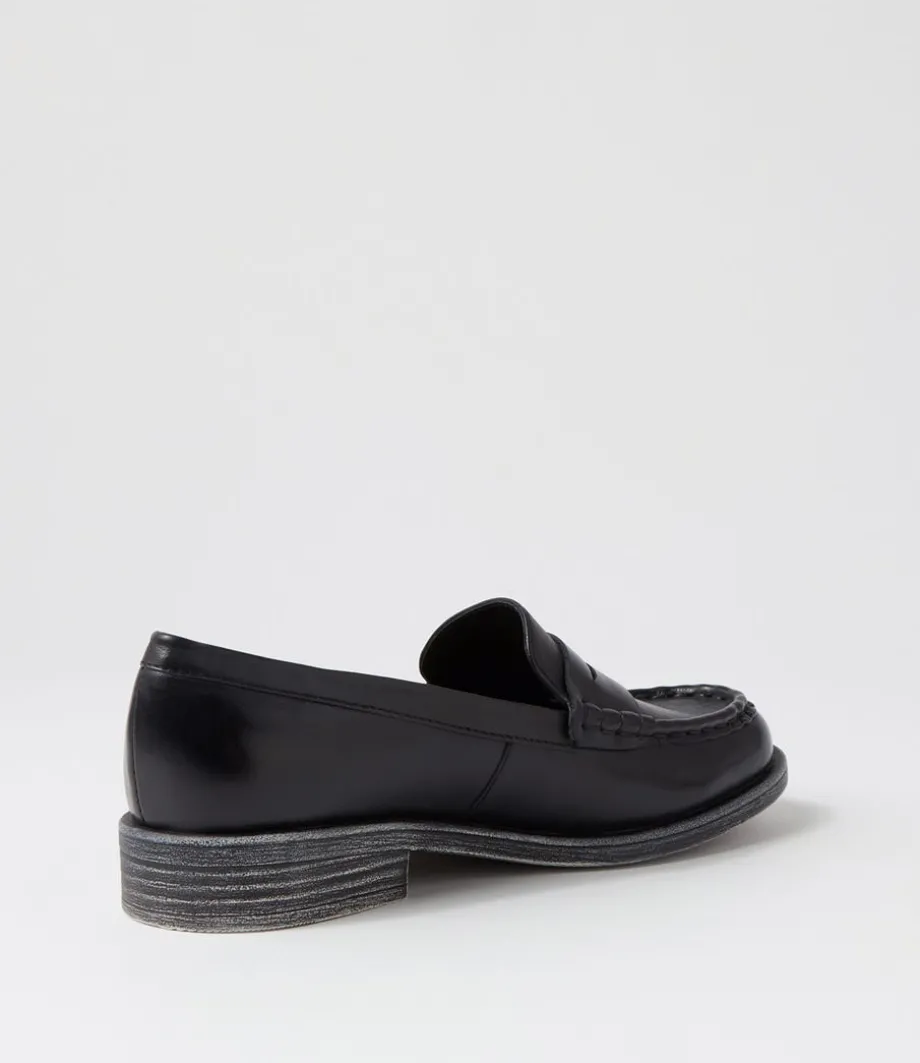 Messina Black Leather Loafers