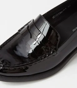 Messina Black Patent Leather Loafers