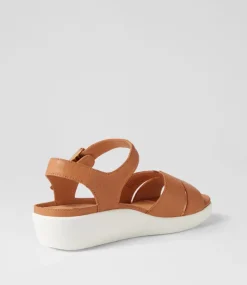 Meygan W Dark Tan Leather Sandals