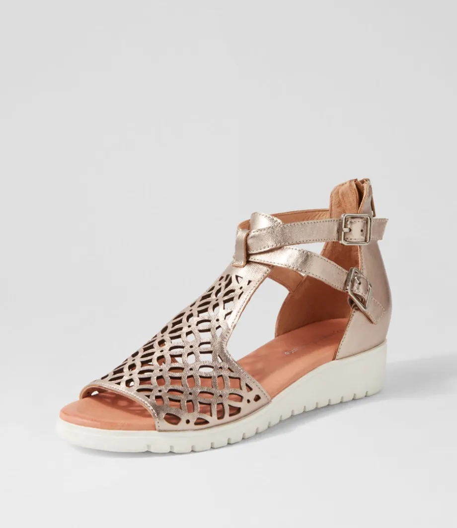 Minos Platino White Leather Sandals