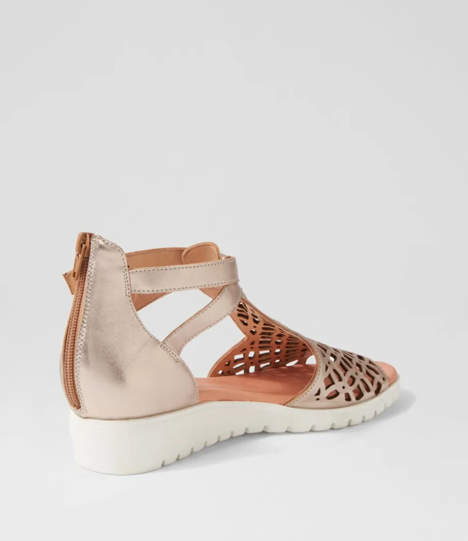 Minos Platino White Leather Sandals