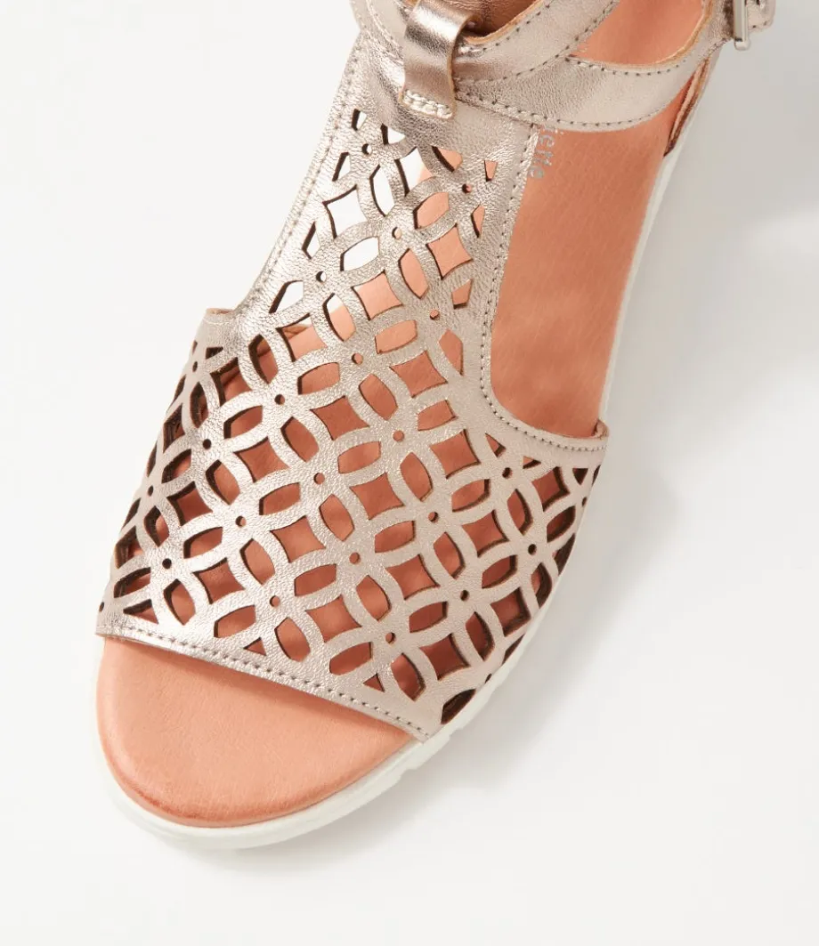 Minos Platino White Leather Sandals