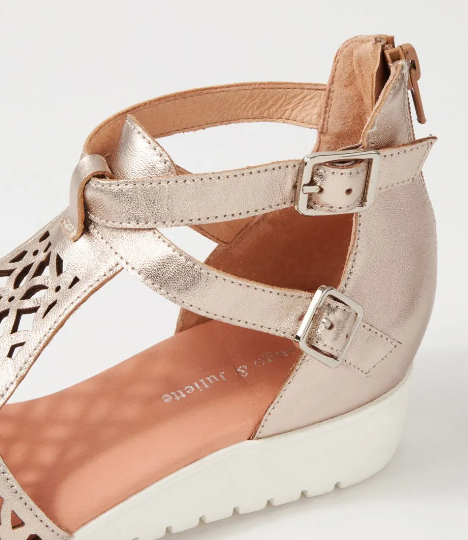 Minos Platino White Leather Sandals