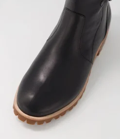 Misael W Black Leather Ankle Boots