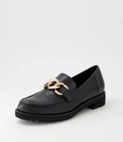 Misima W Black Leather Loafers