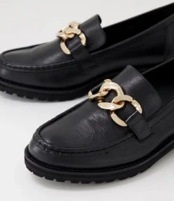 Misima W Black Leather Loafers