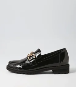 Misima W Black Patent Leather Loafers