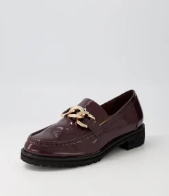 Misima W Burgundy Patent Leather Loafers