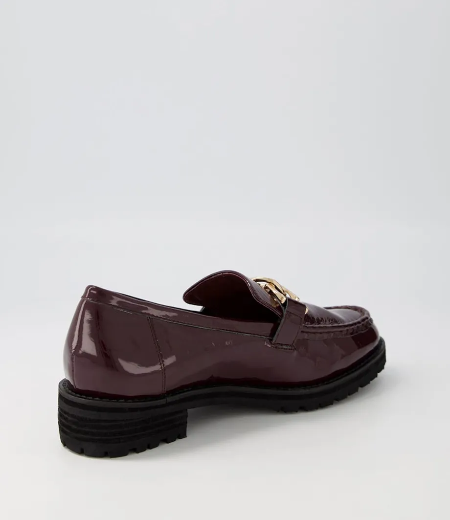 Misima W Burgundy Patent Leather Loafers