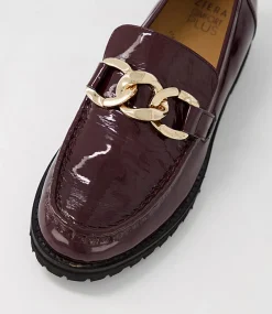 Misima W Burgundy Patent Leather Loafers