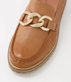 Misima W Tan Leather Loafers