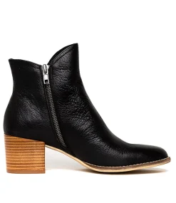 Mockas Black Natural Heel Leather