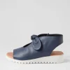 Moneka Navy White Leather Sandals